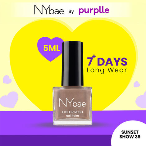 Buy NY Bae Color Rush Nail Paint - Sunset Show 39 (5 ml) | Chip Resistant | Long Lasting | Quick Dry | Gel Nail Polish-Purplle