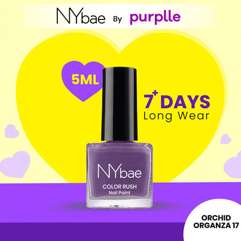 Buy NY Bae Color Rush Nail Paint - Orchid Organza 17 (5 ml) | Chip Resistant | Long Lasting | Quick Dry | Gel Nail Polish-Purplle