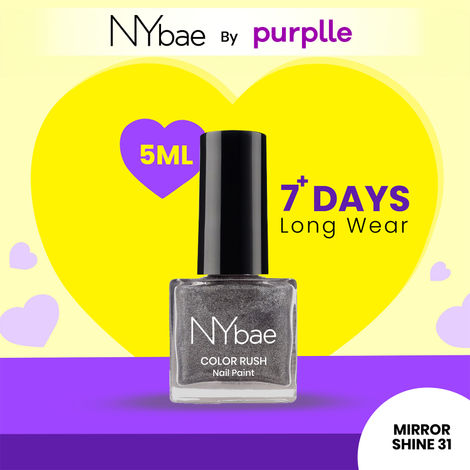 Buy NY Bae Color Rush Nail Paint - Mirror Shine 31 (5 ml) | Chip Resistant | Long Lasting | Quick Dry | Gel Nail Polish-Purplle