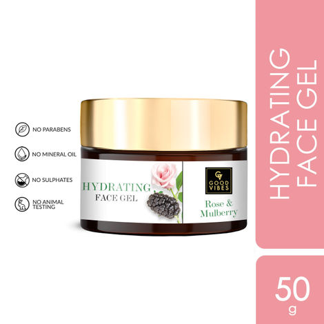 Buy Good Vibes Rose & Mulberry Hydrating Face Gel |Anti-Ageing, Skin Glowing, Lightening | No Parabens, No Sulphates, No Mineral Oil (50 g)-Purplle