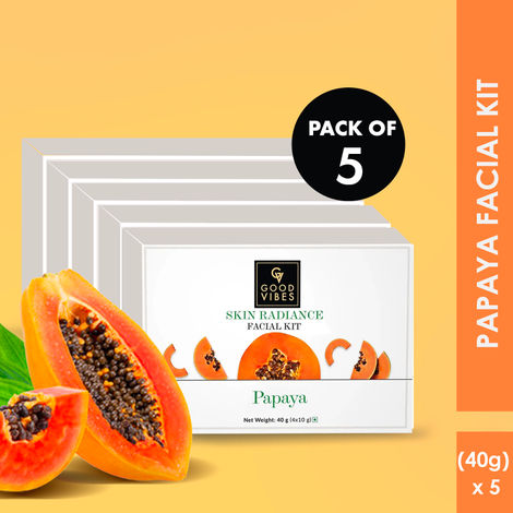 Buy Good Vibes Papaya Radiant Glow Facial Kit (Pack of 5)-Purplle