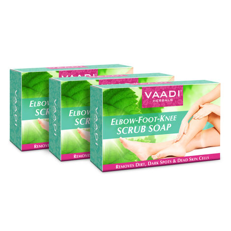 Buy Vaadi Herbals Elbow-Foot-Knee Scrub Soap With Almond & Walnut Scrub (75 g) (Pack of 3)-Purplle