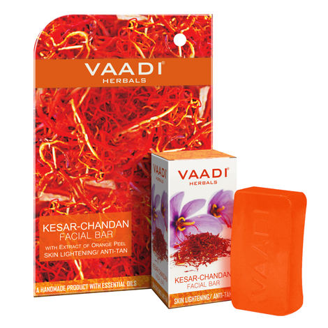 Buy Vaadi Herbals Kesar Chandan Facial Bar with Extract Orange Peel (25 gm)-Purplle