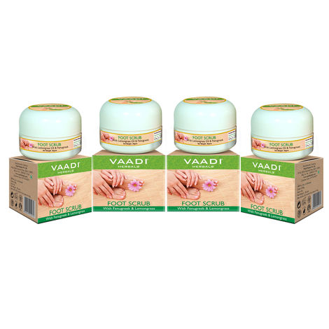 Buy Vaadi Herbals Value Pack Of 4 Foot Scrub With Fenugreek & Lemongrass Oil (30 g x 4)-Purplle