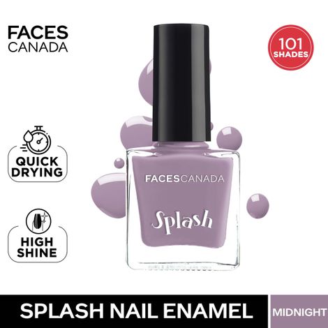 Buy FACES CANADA Ultime Pro Splash Nail Enamel - Midnight 140 (8ml) | Quick Drying | Glossy Finish | Long Lasting | No Chip Formula | High Shine Nail Polish For Women | No Harmful Chemicals-Purplle