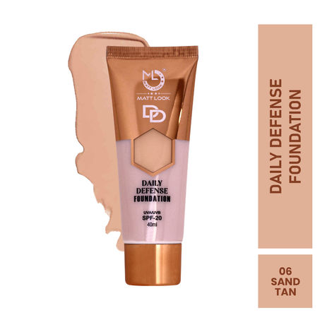 Buy Mattlook DD Foundation Brighten Skin Defence Daily Moisturiser, Face Cream For Skin Radiance Long-lasting Even Skin Tone Lightweight Waterproof Formula, Sand Tan (40 ml)-Purplle