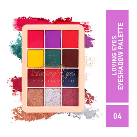 Buy Half N Half 12Colors Loving Eyeshadow Palette, Flawless Shades, Waterproof Durable Highly Pi gmented Eye Makeup Set Gift for Women, Waterproof Long Lasting Easy To Blendable, Multiclolur-04 (9.5 gm)-Purplle