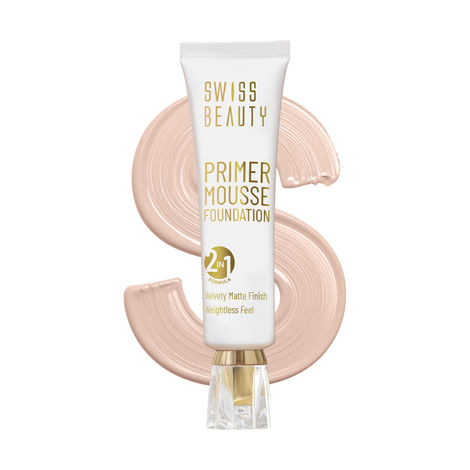 Buy Swiss Beauty Primer Mousse Foundation - 1 White-Ivory - (30 ml)-Purplle