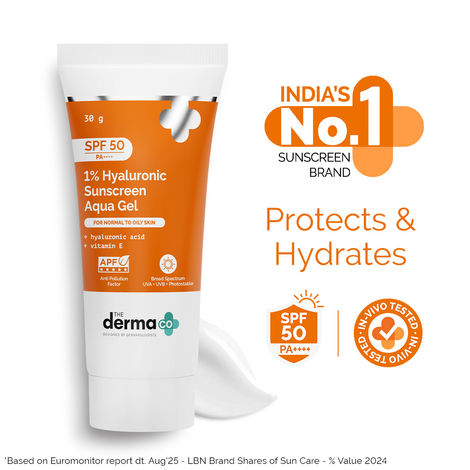Buy The Derma Co. 1% Hyaluronic Sunscreen Aqua Gel with SPF 50 & PA++++ - 30 gm-Purplle