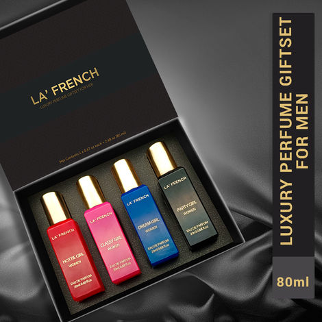 Buy La French Sassy Party Girl |Dream Girl |Classy Girl |Hottie Girl Perfume Gift Set for Women (80 ml) | 4 X 20 ml | gift for women | gift for men | trial pack | mini perfume | gift box-Purplle