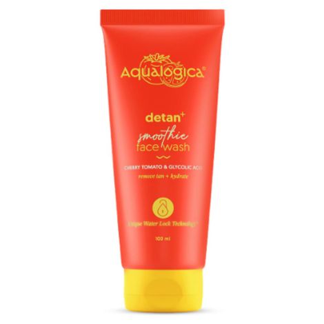 Buy Aqualogica Detan+ Smoothie Face Wash with Cherry Tomato & Glycolic Acid for Tan Removal - 100ml-Purplle