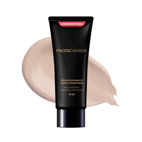 Buy FACES CANADA Weightless Matte Finish Foundation Natural 03 15ml I Anti-ageing I Non-clog Pores I Lightweight I Olive Seed Oil I Grape Extract I Shea Butter I Cruelty-free I Paraben-free-Purplle