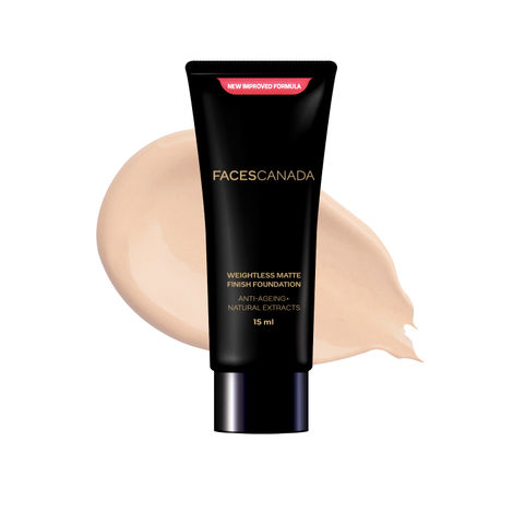 Buy FACES CANADA Weightless Matte Finish Foundation Beige 05 15ml I Anti-ageing I Non-clog Pores I Lightweight I Olive Seed Oil I Grape Extract I Shea Butter I Cruelty-free I Paraben-free-Purplle