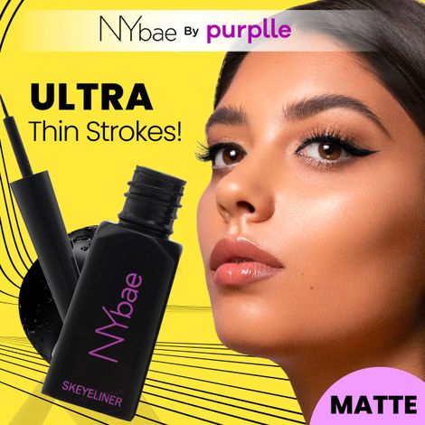 Buy NY Bae Skeyeliner - Matte (5 ml) | Liquid Black Eyeliner | Intense Pigment | Long Lasting | Smudgeproof | Precise Application | Beginner Friendly-Purplle