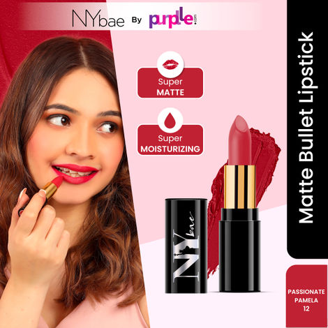 Buy NY Bae Super Matte Lipstick - Passionate Pamela 12 (4.2 g)-Purplle