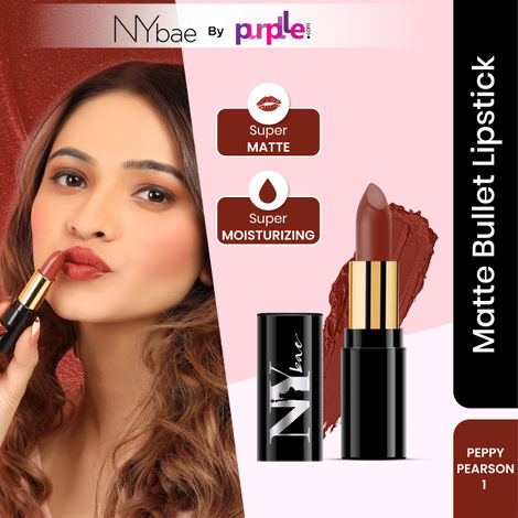 Buy NY Bae Super Matte Lipstick - Peppy Pearson 1 (4.2 g)-Purplle