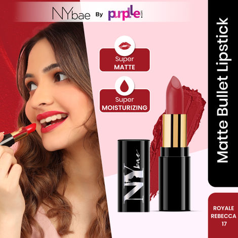 Buy NY Bae Super Matte Lipstick Red - Royale Rebecca 17 (GT) (4.2 g)-Purplle