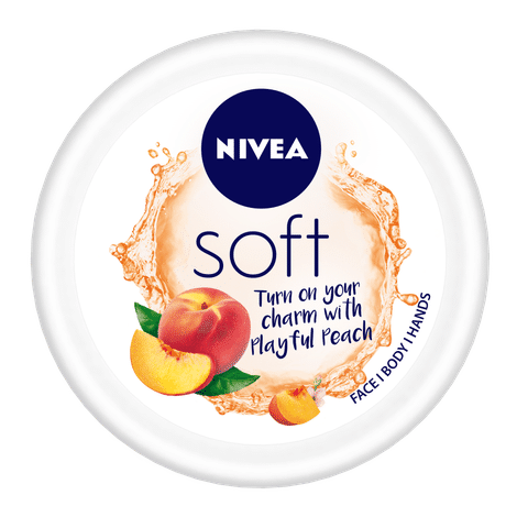 Buy NIVEA Soft Light Moisturizer Cream, Playful Peach, with Vitamin E & Jojoba Oil for Face, Hands and Body (200 ml)-Purplle