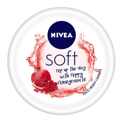 Buy NIVEA Soft Light Moisturizer Cream, Peppy Pomegranate, with Vitamin E & Jojoba Oil for Face, Hands and Body, (200 ml)-Purplle