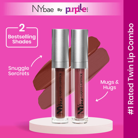 Buy NY Bae Twin Confessions Lip Combo | Pack of 2 | Moisturizing | Long Lasting | Brown & Nude Lipstick (9ml)-Purplle