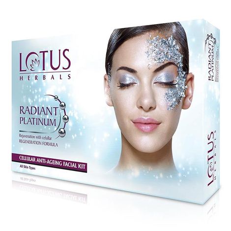 Buy Lotus Herbals Radiant Platinum Cellular Anti-Ageing 1 Facial Kit | 50g-Purplle