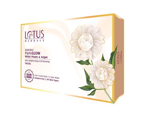 Buy Lotus HerbalsRadiant PartyGLOW WHITE PEONY & ARGAN Skin Brightening & DeTaning Facial 4 in 1 Facial Pack | 228g-Purplle