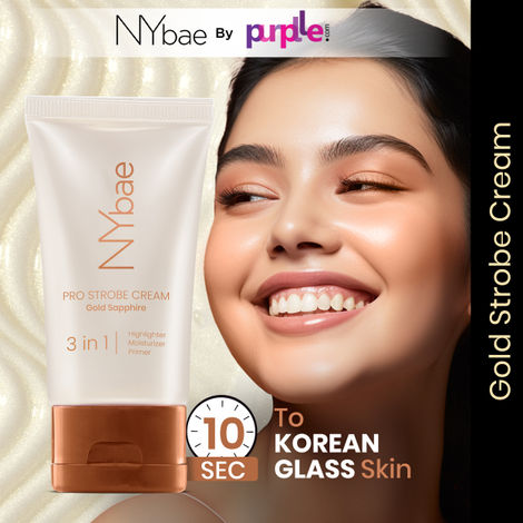 Buy NY Bae PRO Strobe Cream | Primer + Highlighter + Moisturizer | Dewy Makeup | Glowing Korean Skin | Value Pack - Gold Sapphire (30g)-Purplle