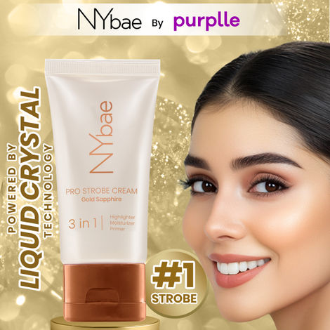 Buy NY Bae PRO Strobe Cream - Gold Sapphire (30 gm) | Primer + Highlighter + Moisturizer | Dewy Makeup | Glowing Korean Skin | Value Pack | Best Suited For Normal To Dry Skin-Purplle