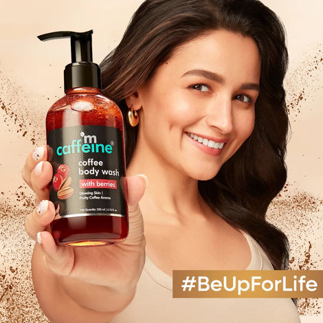 Buy mCaffeine Coffee Body Wash With Berries & Exfoliating Bath Glove Combo Combo of 2-Purplle