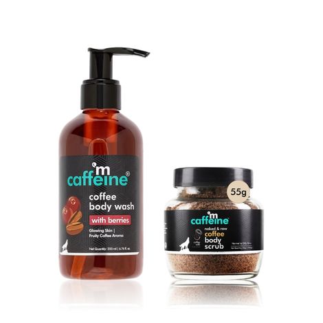 Buy mCaffeine Coffee Body Wash With Berries 200 ml & Body Scrub 55 gm Combo-Purplle