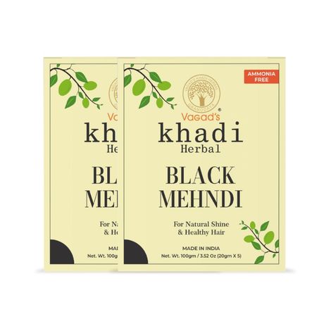 Buy Vagad's Khadi Herbal Gramodaya Black Mehndi 100 gm | Natural | Ammonia Free Henna (Pack of 2)-Purplle