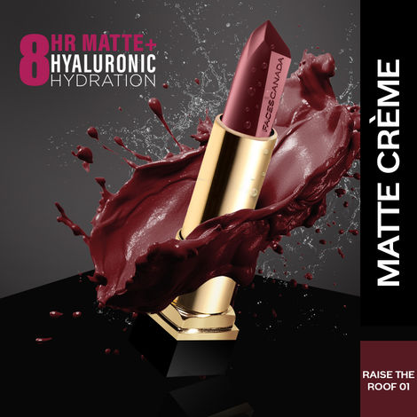 Buy FACES CANADA ComfyMatte Creme Lipstick - Raise The Roof 01 4.2g I Long Stay I No Dryness I Hydrating I  Hyaluronic Acid I Cocoa Butter I  Cruelty-free-Purplle