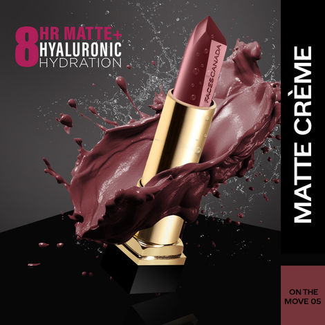 Buy FACES CANADA ComfyMatte Creme Lipstick - On The Move 05 4.2g I Long Stay I No Dryness I Hydrating I Hyaluronic Acid I Cocoa Butter I Cruelty-free-Purplle