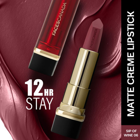 Buy FACES CANADA Comfy Matte Creme Lipstick - Sip Of Wine, 4.2 gm | Long Stay | Creamy Matte Finish | Intense Color | Hydrating & Nourishing | Smooth Application-Purplle