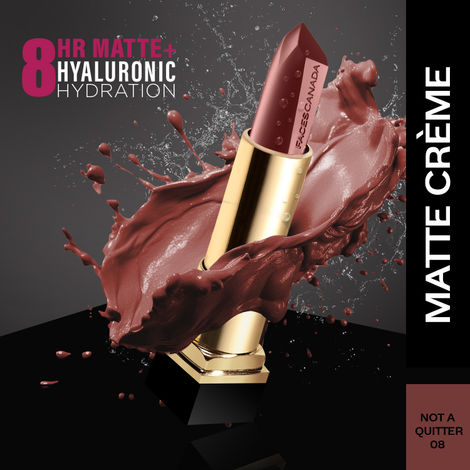 Buy FACES CANADA ComfyMatte Creme Lipstick - Not A Quitter 08 4.2g I Long Stay I No Dryness I Hydrating I Hyaluronic Acid I Cocoa Butter I Cruelty-free-Purplle