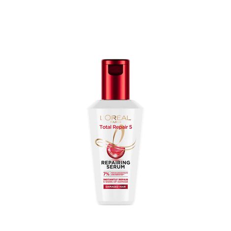 Buy L'Oreal Paris Total Repair 5 Hair Serum, Restores Damaged Hair, Powered by Keratin XS, Volume: 80 ml, Fights against 5 Problems- Frizz, Breakage, Dryness, Stiff Hair, and Split ends-Purplle