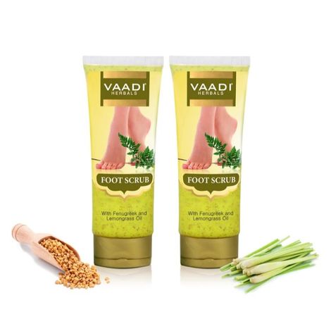 Buy Vaadi Herbals Value Pack Of 2 Foot Scrub With Fenugreek & Lemongrass Oil (110 g X 2)-Purplle