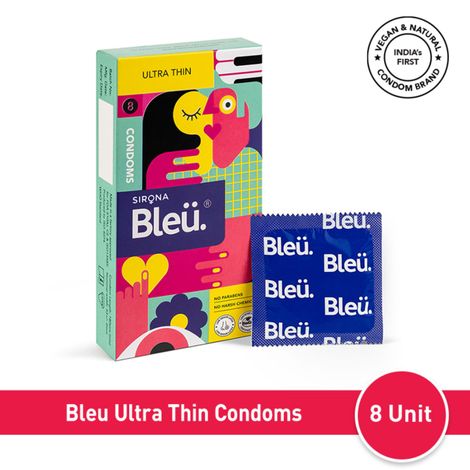Buy Sirona Bleu Super Ultra Thin Condoms for men 8 Units-Purplle