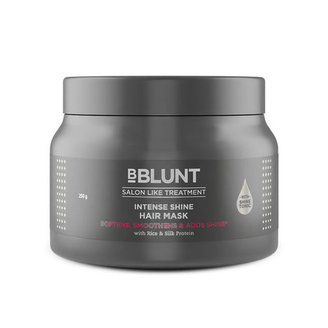 Buy BBLUNT Intense Shine Hair Mask with Rice & Silk Protein for Softer, Smoother & Shinier Hair - 250 gm-Purplle