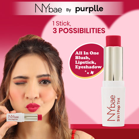 Buy NY Bae 3 in 1 Pop Tint | Eyeshadow | Blush | Lip & Cheek Tint | Korean Beauty | Dewy Finish | K- beauty | Lipstick | Lip Balm - Pink Punch 07 (4.5 gm)-Purplle