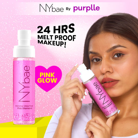 Buy NY Bae Shimmer Glow Fixer - Pink Diamond (110 ml) | Setting Spray | Pink Glow | Dewy Korean Skin | Makeup Fixer | Sets Makeup | Strobe Glow | Crease-Free-Purplle