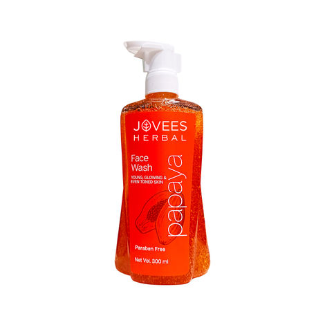 Buy Jovees Herbal Papaya Face Wash For Women/Men | Brightening and Glowing Skin | Removes Pigmentation and Dark Spots | 100% Natural Papaya Fruit Enzymes | For All Skin Types | Paraben and Alcohol Free | 300 ML (Pack Of 1)-Purplle