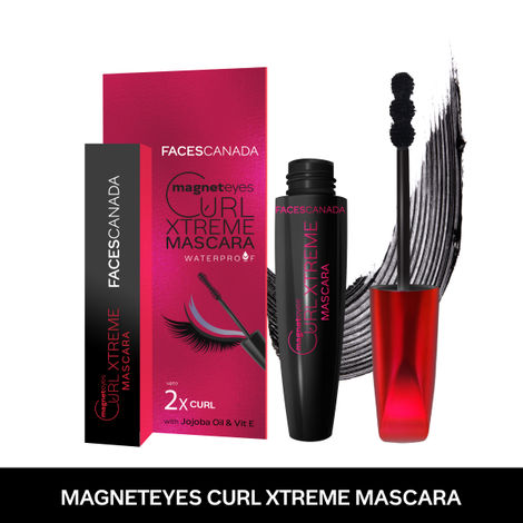 Buy FACES CANADA Magneteyes Curl Xtreme Mascara - Black, 8 gm | Curls Lashes | Waterproof | Quick Drying | Long Wear | Intense Black Finish | Lightweight | Enriched With Jojoba Oil & Vitamin B-Purplle