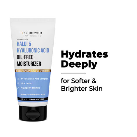 Buy Dr. Sheth's Haldi & Hyaluronic Acid Oil-Free Moisturizer - 50 gm-Purplle