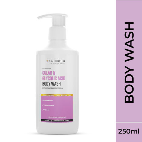 Buy Dr. Sheth’s Gulab & Glycolic Acid Body Wash - 250ml-Purplle