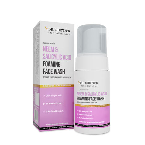 Buy Dr. Sheth’s Neem & Salicylic Acid Foaming Face Wash -100ml-Purplle