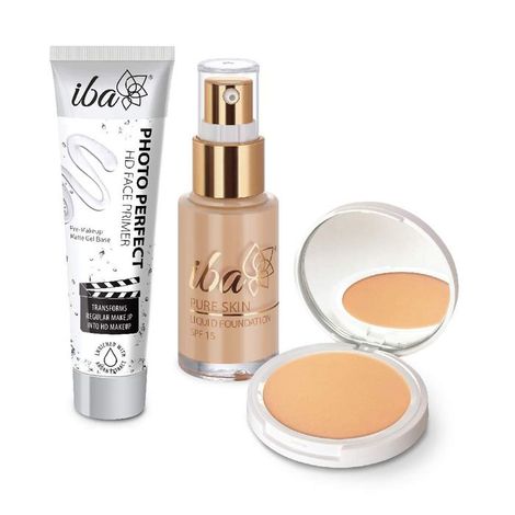 Buy Iba Primer + Foundation + Compact Combo, Natural Beige-Purplle
