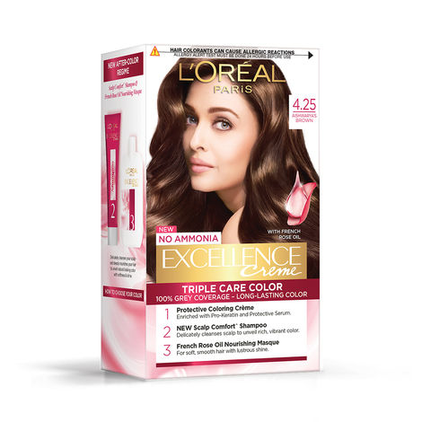 Buy L'Oreal Paris Excellence Creme Hair Color - Aishwarya's Brown 4.25 (72 ml + 100 g)-Purplle