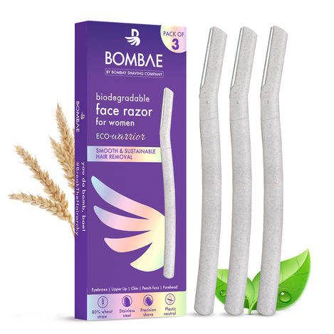 Buy Bombae Biodegradable Face Razor For Women (Pack of 3)-Purplle