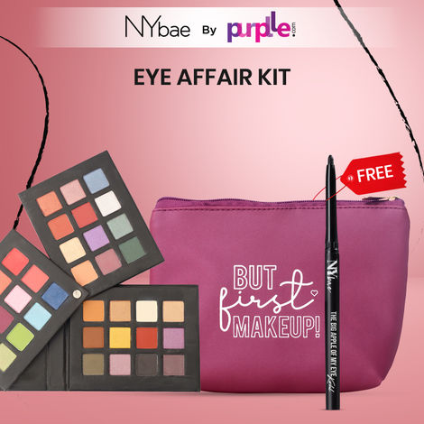 Buy NY Bae Eye Affair Kit | Free Makeup Pouch + Kajal | Combo Pack | Matte & Shimmer Eyeshadow| Rich Colour | Waterproof | Easily Blendable (57 g)-Purplle